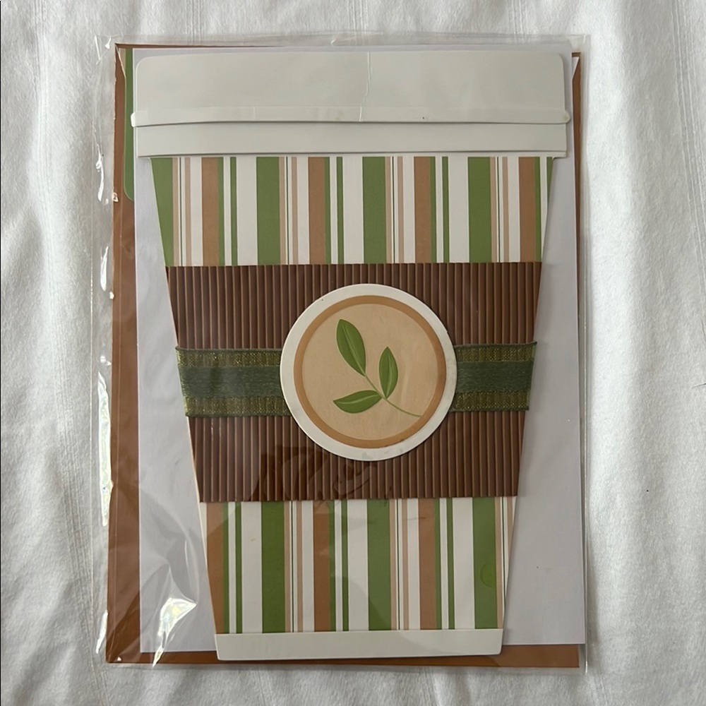 Striped Coffee Cup Greeting Card